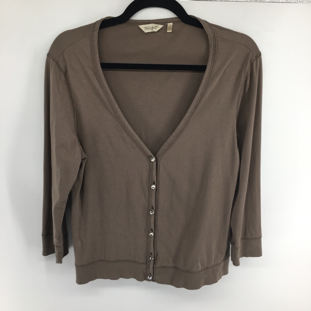 True Grit Tan Button Down Top